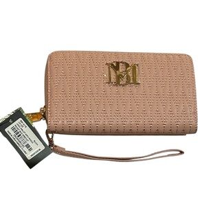 NWT Badgley Mischka Blush Pink Long quilted wallet Phone pocket Wristlet $59